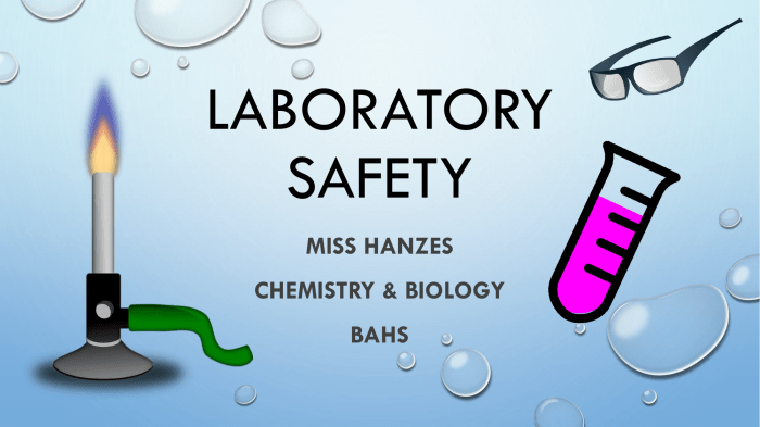 Safety rules in biology laboratory