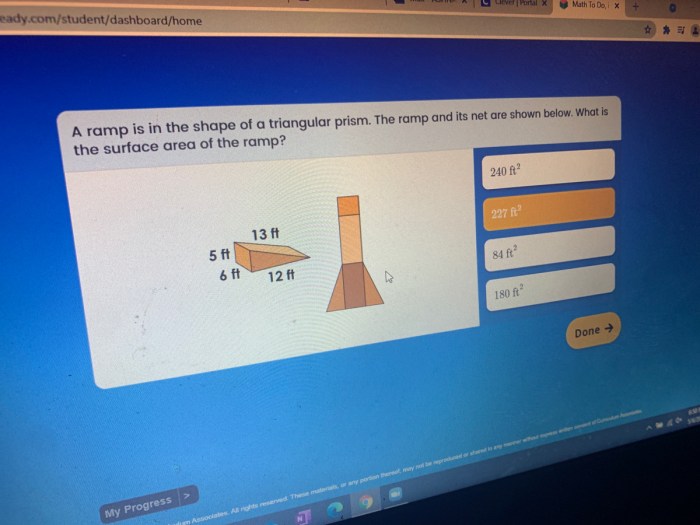 Ramp triangular prism shown