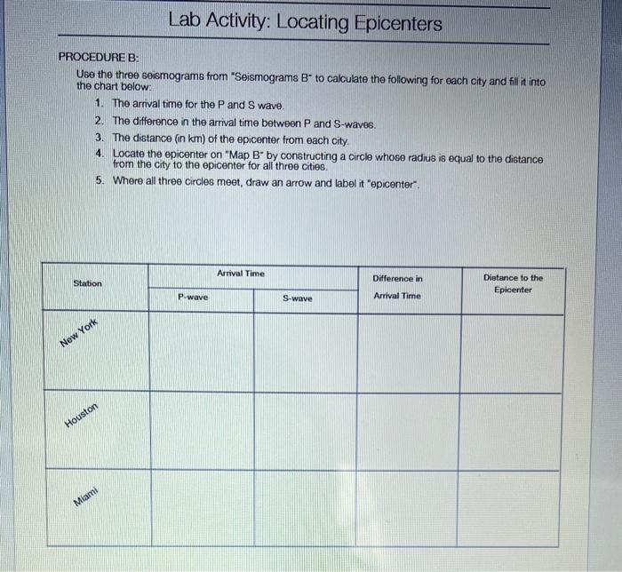 Lab activity locating epicenters answer key