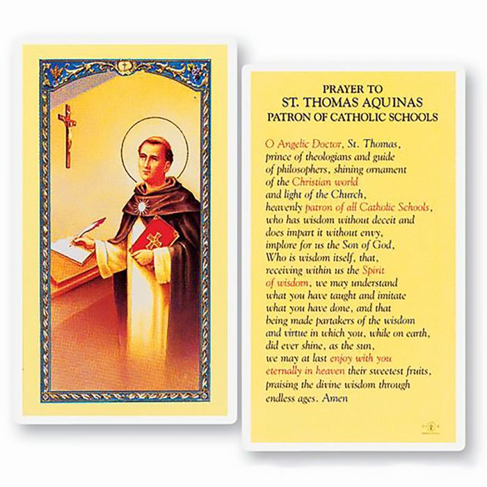 Thomas prayer st aquinas card laminated