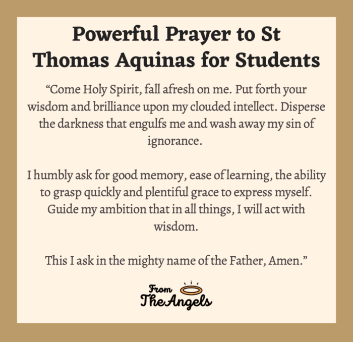 St thomas aquinas prayer before test