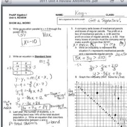 Algebra 2 unit 4 test answer key