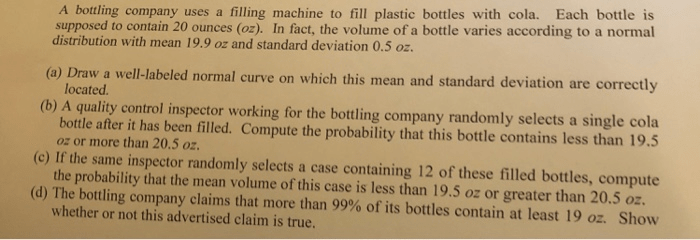 A bottling company uses a filling machine