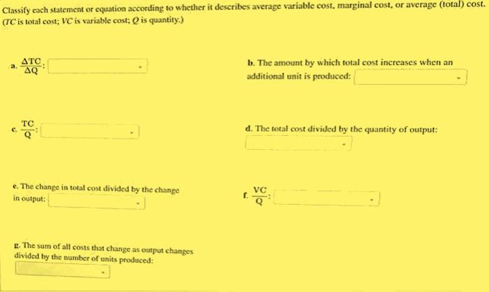 Classify each statement or equation according to whether