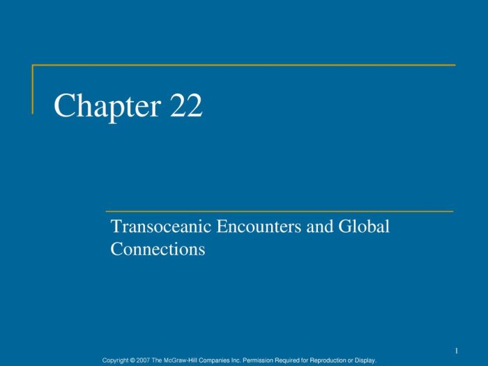 Transoceanic encounters and global connections