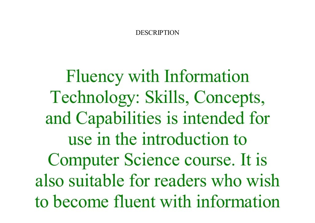 Fluency with information technology 7th edition pdf