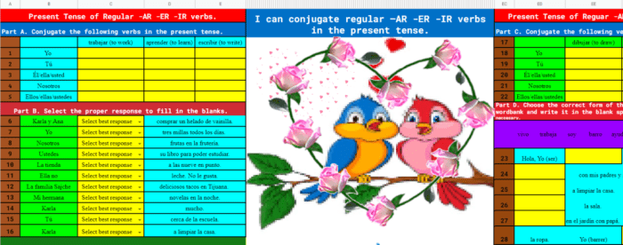 Interactive grammar tutorial present tense of ir